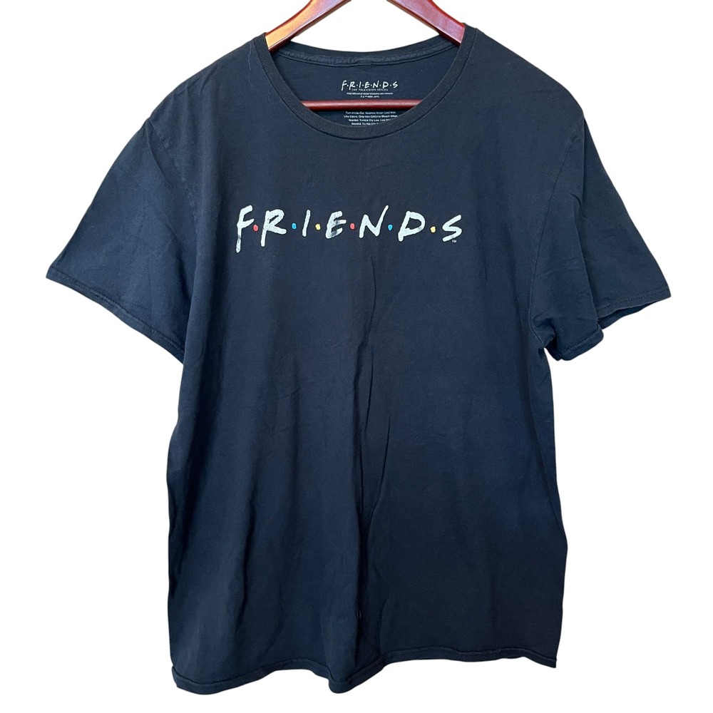 Friends The Television Series Black Graphic T-Shirt XL 100% Cotton 2021 WB Logo